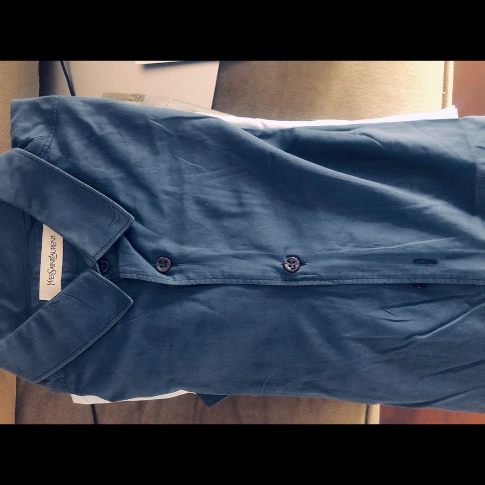 Yves Saint Laurent Dress Shirt in Dark Blue. Sz 40